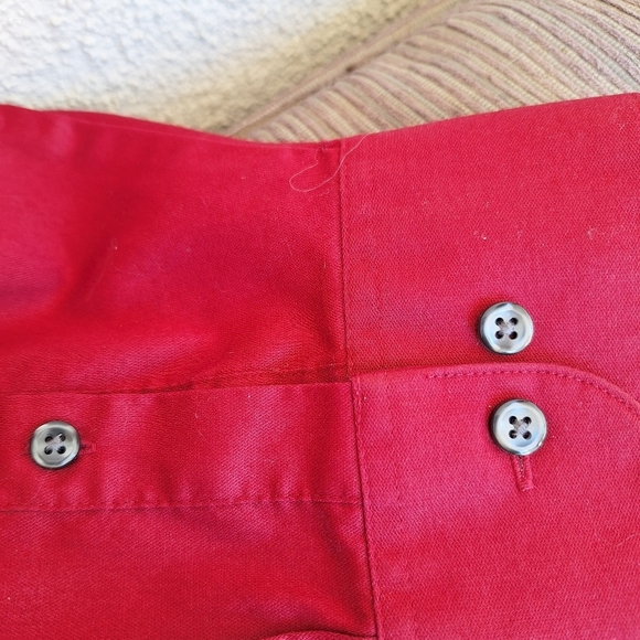 Van Heusen Luxe Sateen Men's Shirt Sz34XL Red Long Sleeves Cotton Polyester - Picture 5 of 9